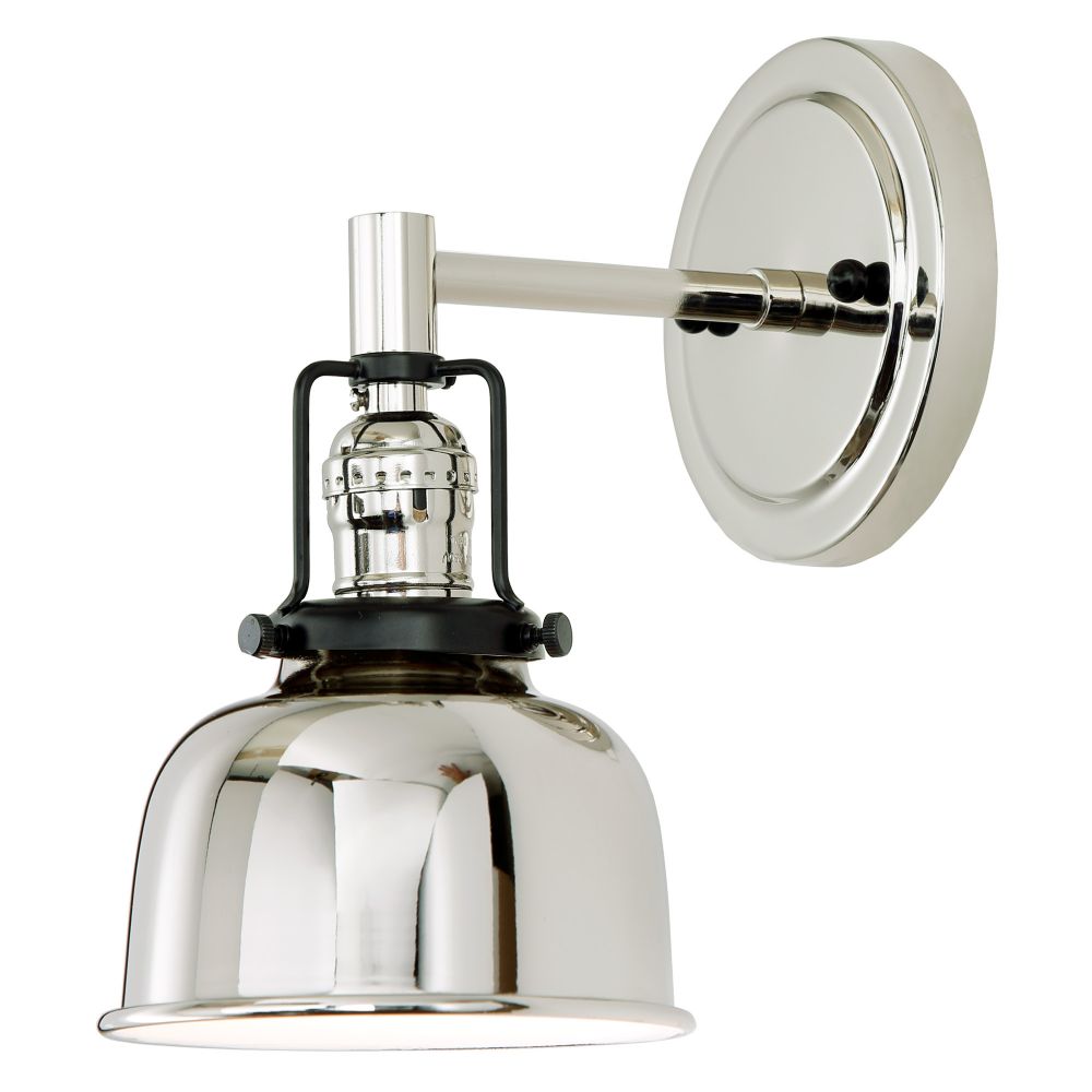JVI Designs 1223-15 M2 Nob Hill one light M2 wall sconce in Polished Nickel